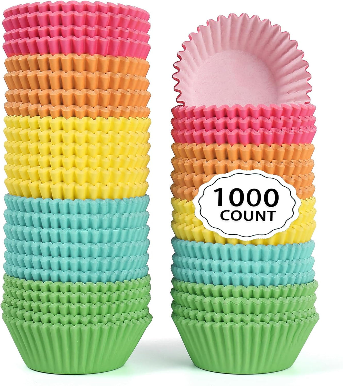 1.4 inch 1000-Count Mini Cupcake Liners Bright Colorful Muffin Baking Cups, Odorless,Baking Paper