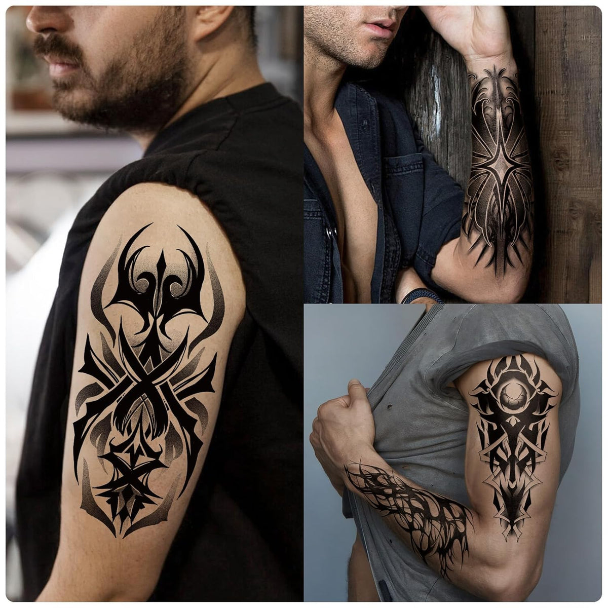 Yazhiji 77 Sheets Cyber Sigilism Temporary Tattoos Adult, 17 Sheets Cyber Seal Fake Arm Chest