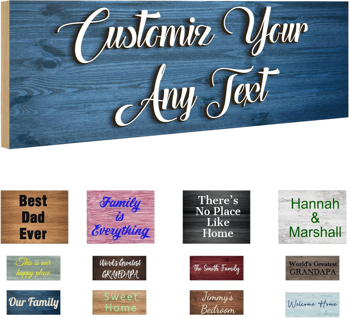Custom Sign Personalized Wooden Signs for Home Customized Decorative Sign with Text for Wall Doors