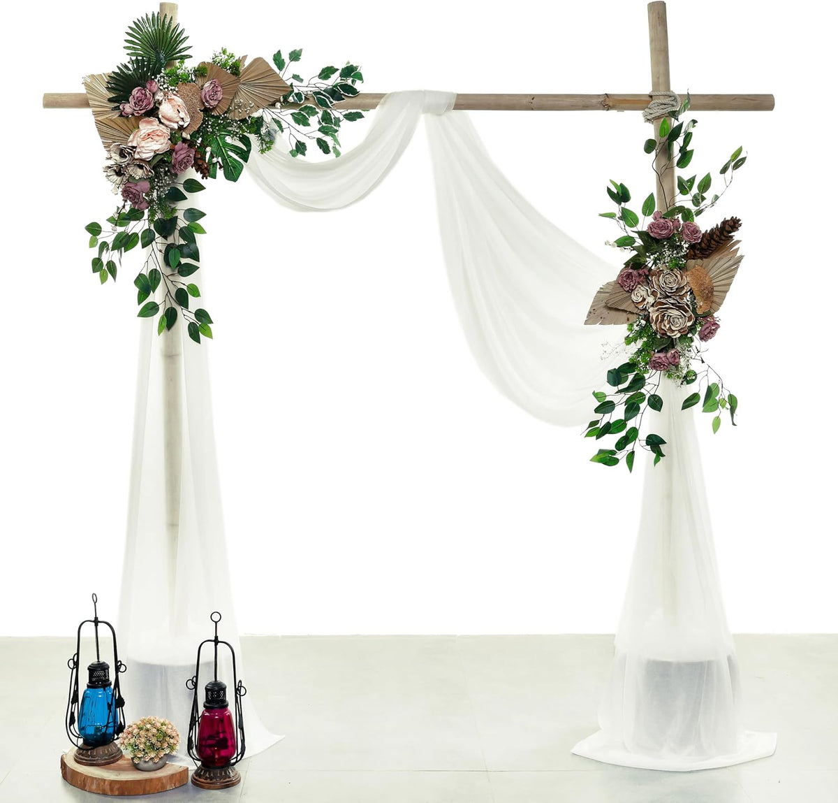 VDS Pack of 1 Panel (30 Inch X 100 Feet) Wedding Arch Draping Fabric Sheer Chiffon Fabric Drapery