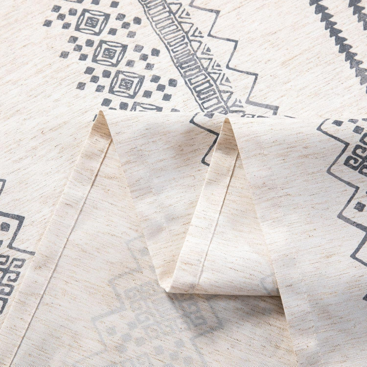 MYSKY HOME Boho Rectangle Tablecloth 60x84 Inches Linen Fabric Oblong Table Cover Farmhouse