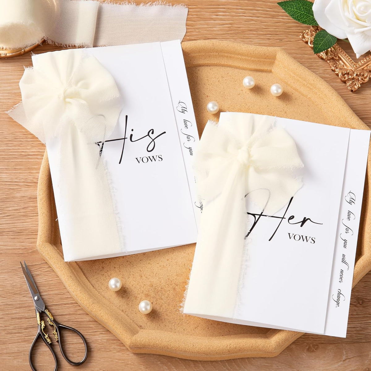 DORIS HOME Cream White Chiffon Ribbon for Flower Bouquet, 2" x21Yd Fabric Ribbon for Gift Wrapping