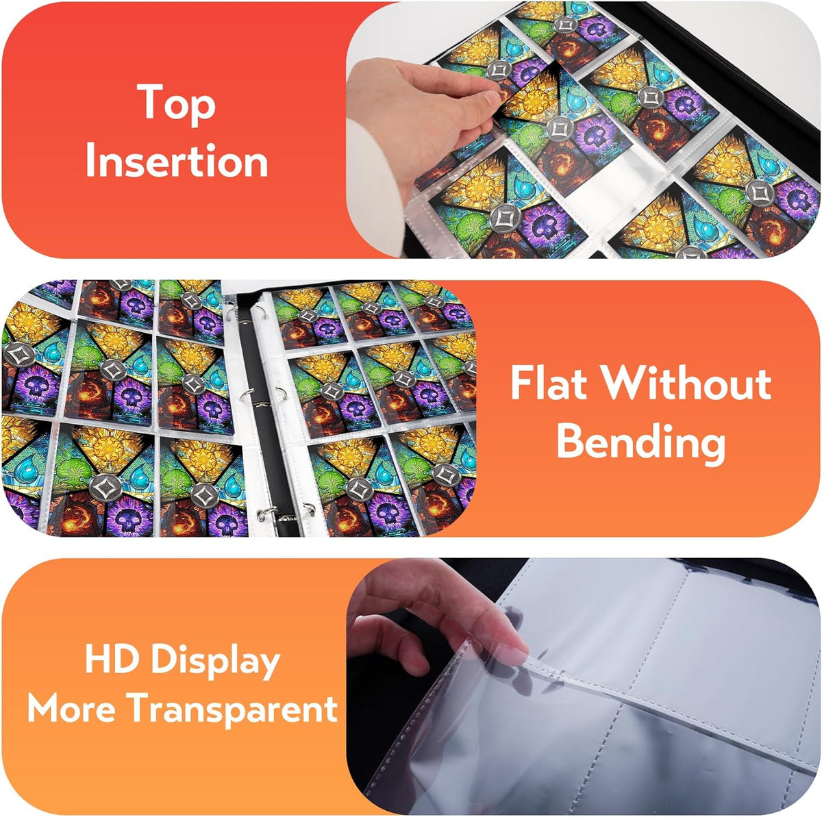 9 Pocket Card Binder for MTG/YGO/PTCG/Game Cards, Holds 900 Cards,Premium Card Collector Book for