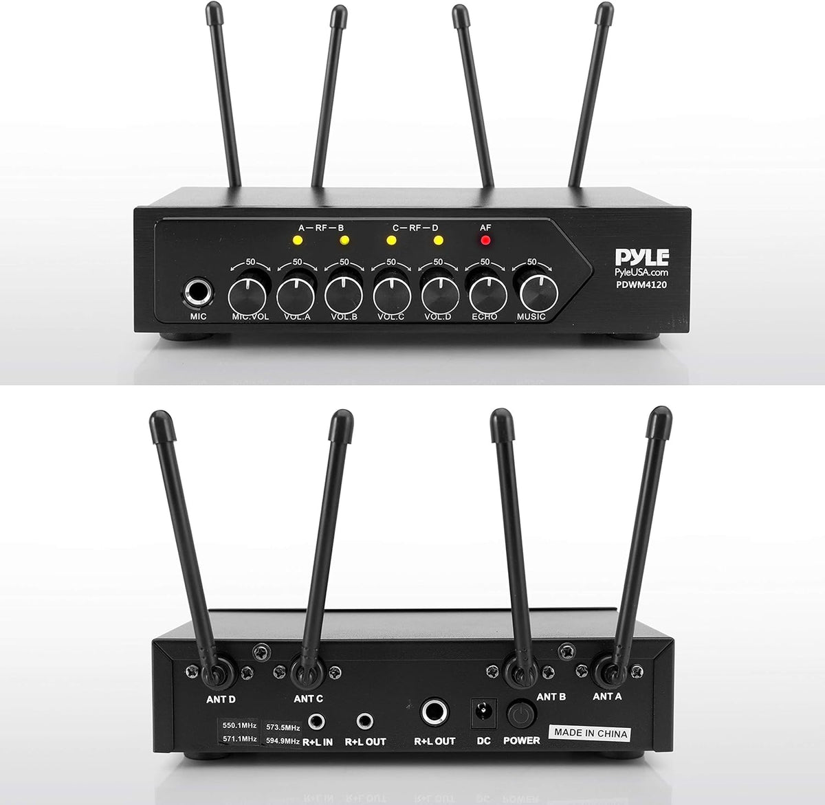 Pyle Wireless Microphones, Professional UHF Dual Microphones for Karaoke, Wireless Dynamic