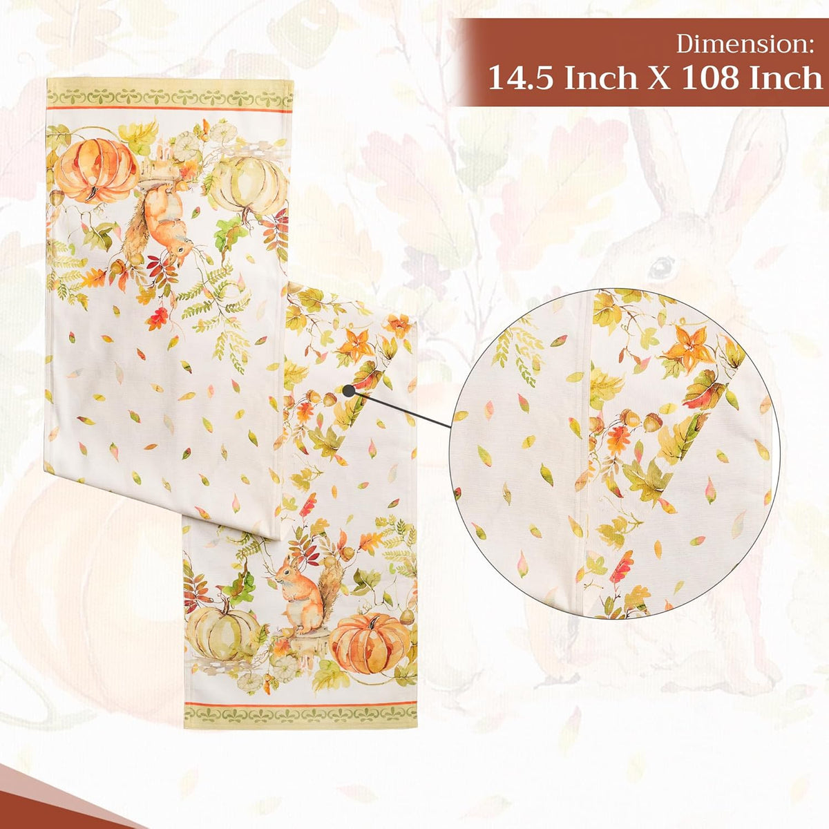Maison d' Hermine Table Runner 100% Cotton Double Layer Table Runners 108 inches Long Decorative