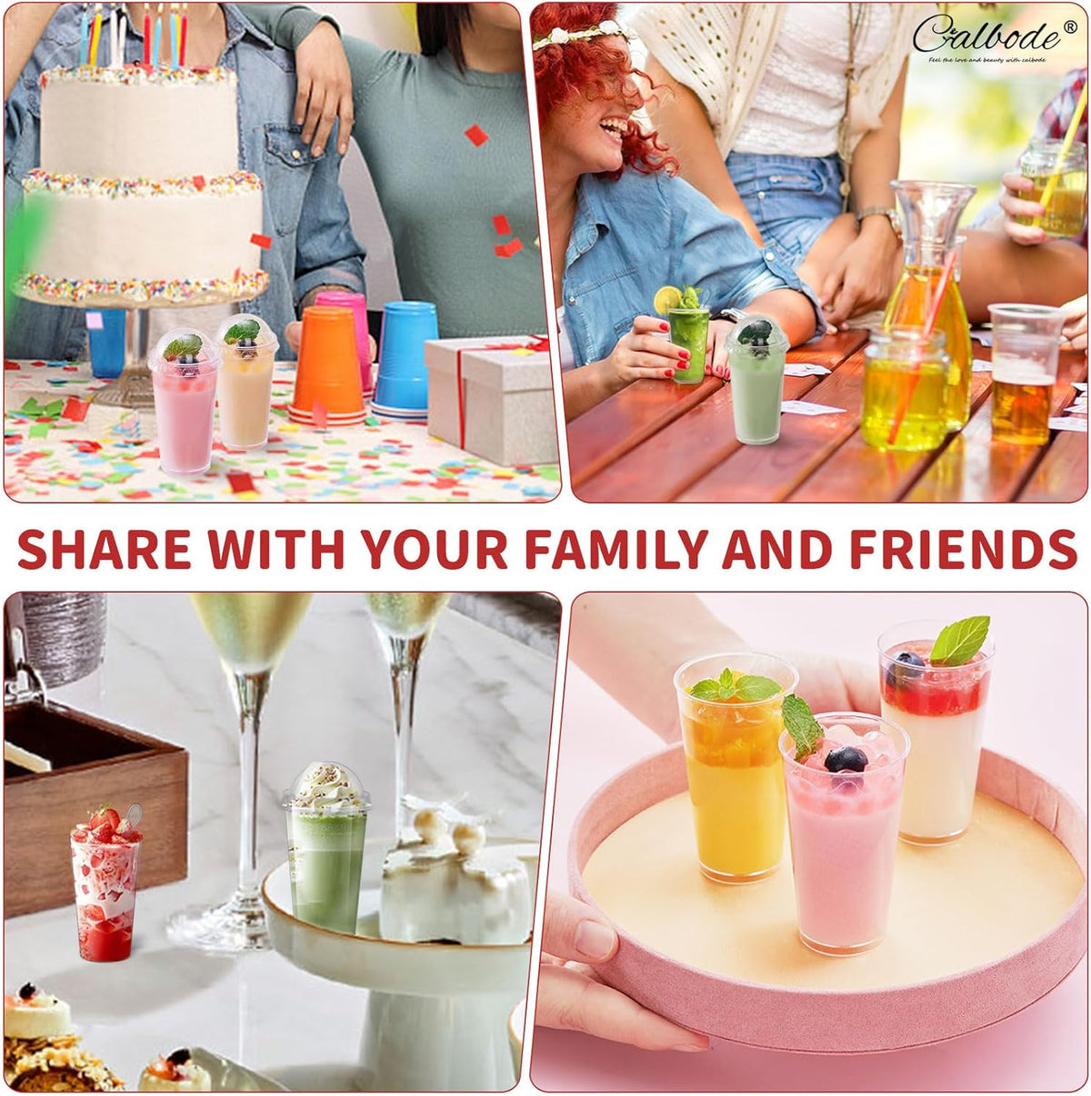 100Pcs 3oz Mini Dessert Cups with Lids and Spoons Clear Plastic Disposable Parfait Cups, Small
