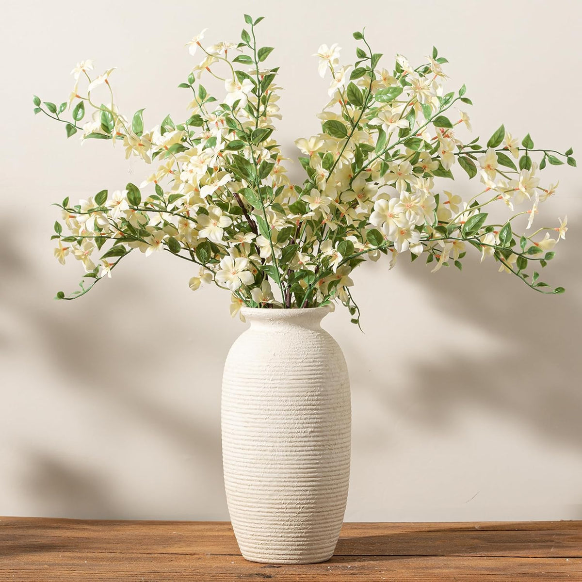 Ceramic Flower Vase, 12.5" Large Rustic Farmhouse Vases Home Decor Tall Pottery Decorative Pampas