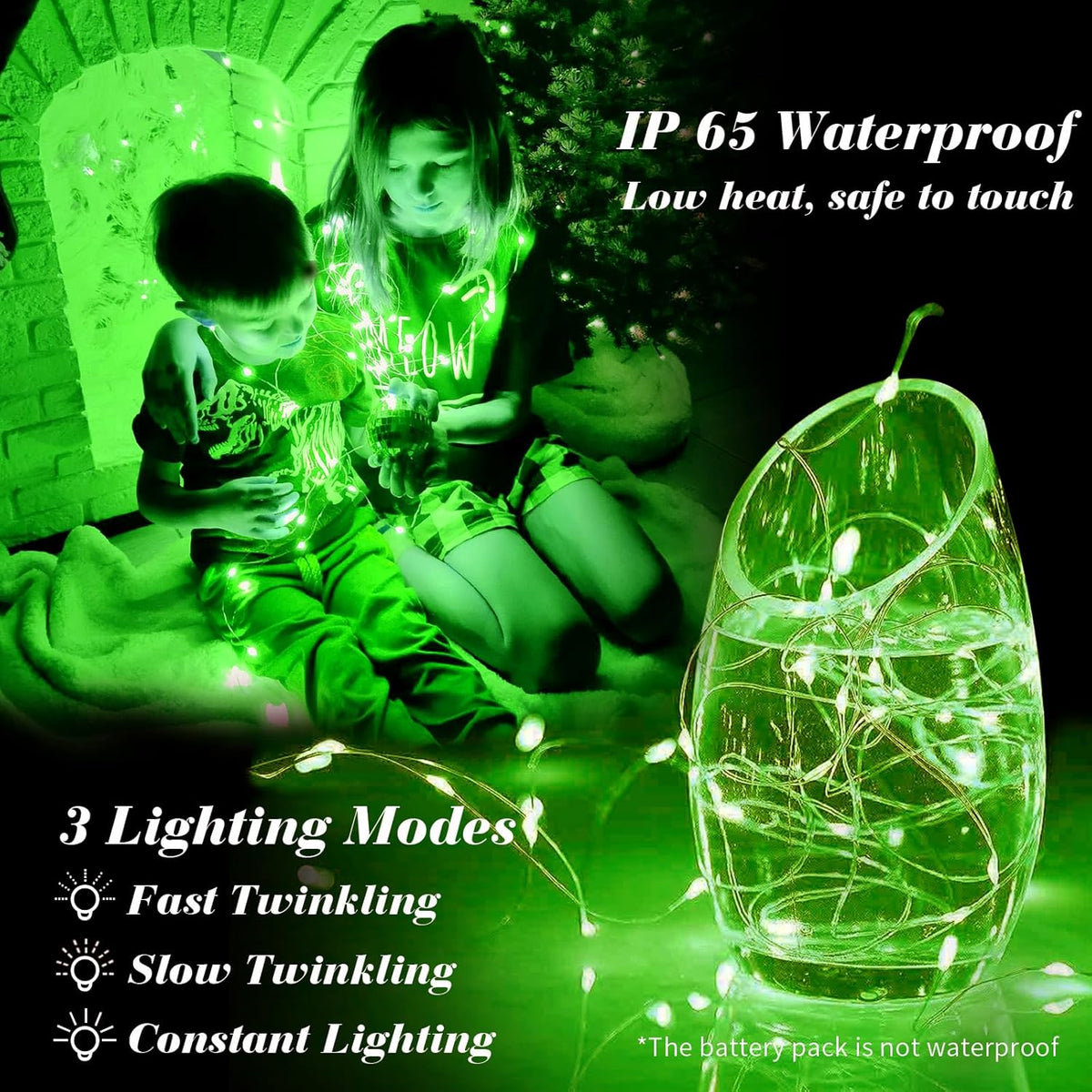 ZGWJ 50 Pack Fairy Lights Battery Operated, 7ft 20 Mini LED Fairy String Lights Silver Wire 3 Modes