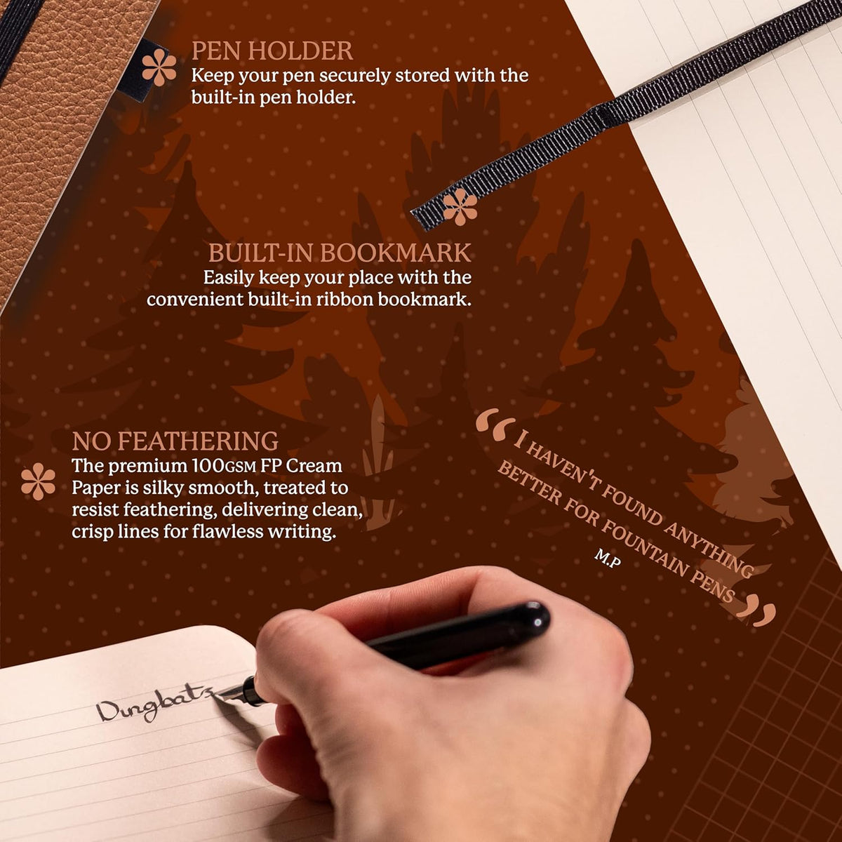 Dingbats A5 Wildlife Ruled Notebook Journal - Premium Vegan Leather Softcover Executive Journal for