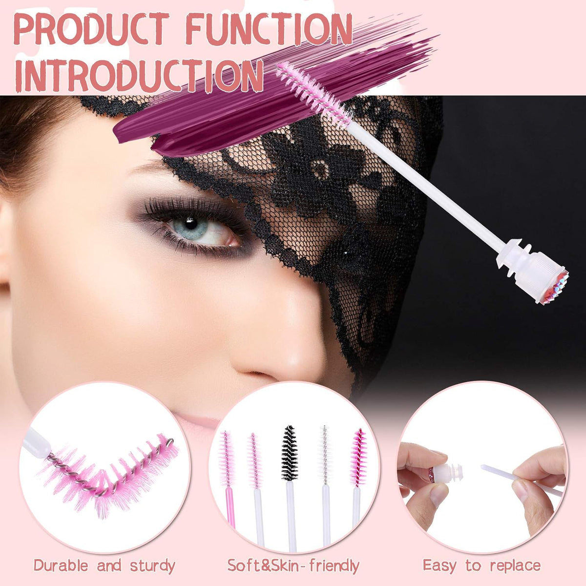 20 Pieces Eyelashes Brush Container Disposable Mascara Bruush Wand Case Lash Spoolies Tube Spoolie