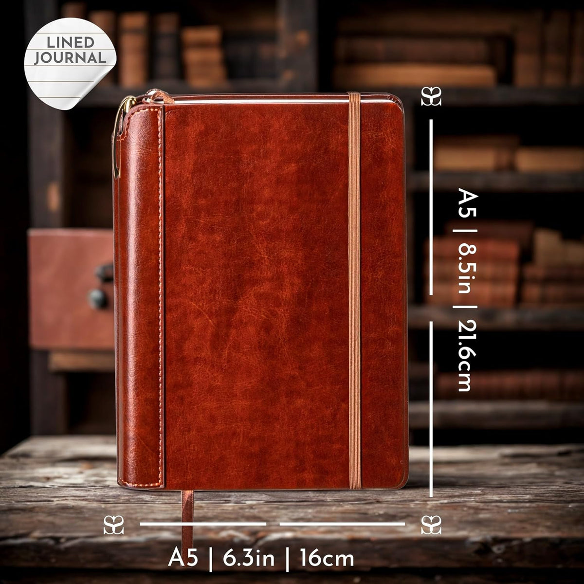 SETTINI® Lined Journal - Classic Journal for Writing Gift Set - Hardcover Vegan Leather, Includes