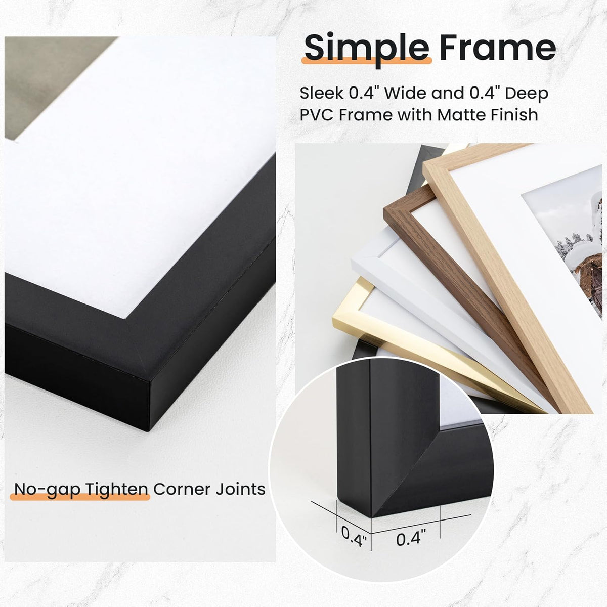 16x20 inch Picture Frame, 16x20 Photo Frames with 11x14 Removable Mat - High Definition Plexiglass