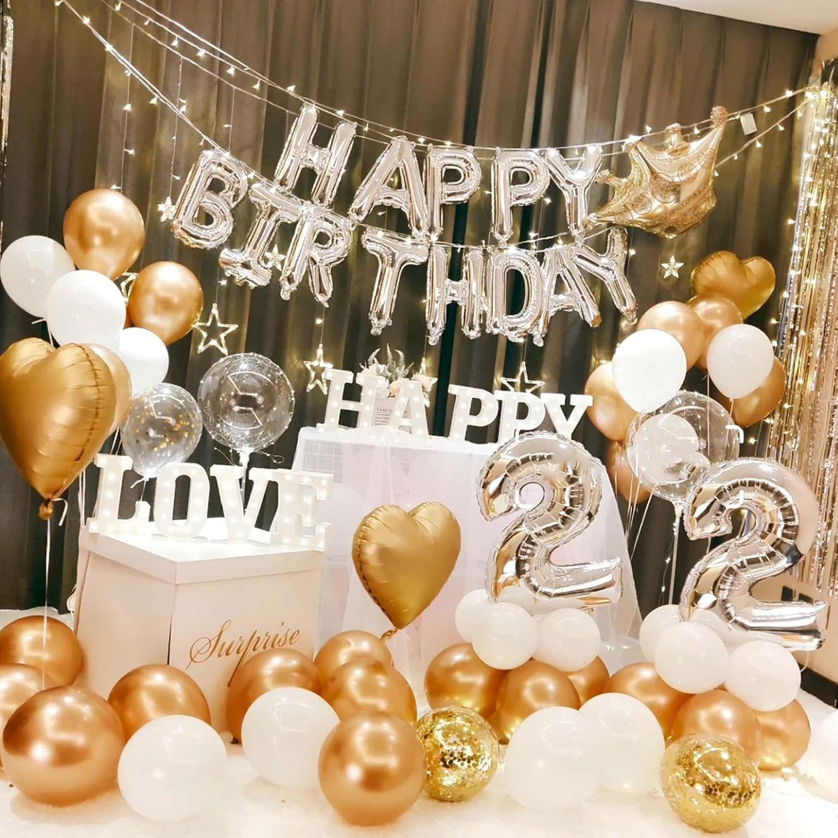 Gold Confetti Balloons, 25 Pcs Thickened 12 Inch Clear Latex Balloon with Confetti Inside for