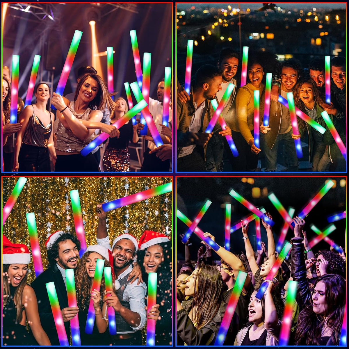 217 PCS Glow Sticks Bulk Party Pack, Foam Glow Sticks, Glow In The Dark Party Supplies, Foam Light