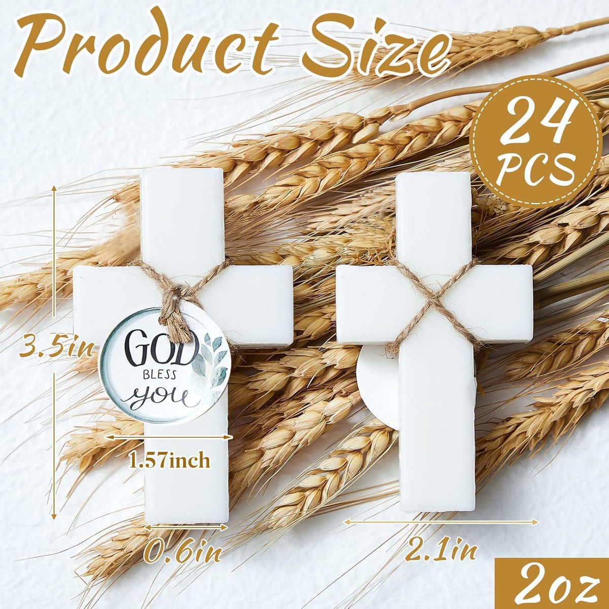 24 Pcs Cross Soap Baptism Favors, Baby Baptism Favor Scented Soap First Communion Gifts for Guests