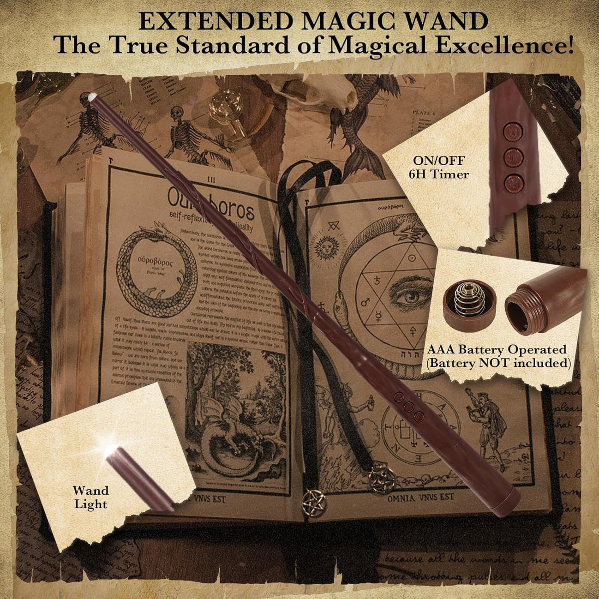 NURADA Floating Candles with Wand Remote Timer - Magic LED Hanging Flameless Taper Candles