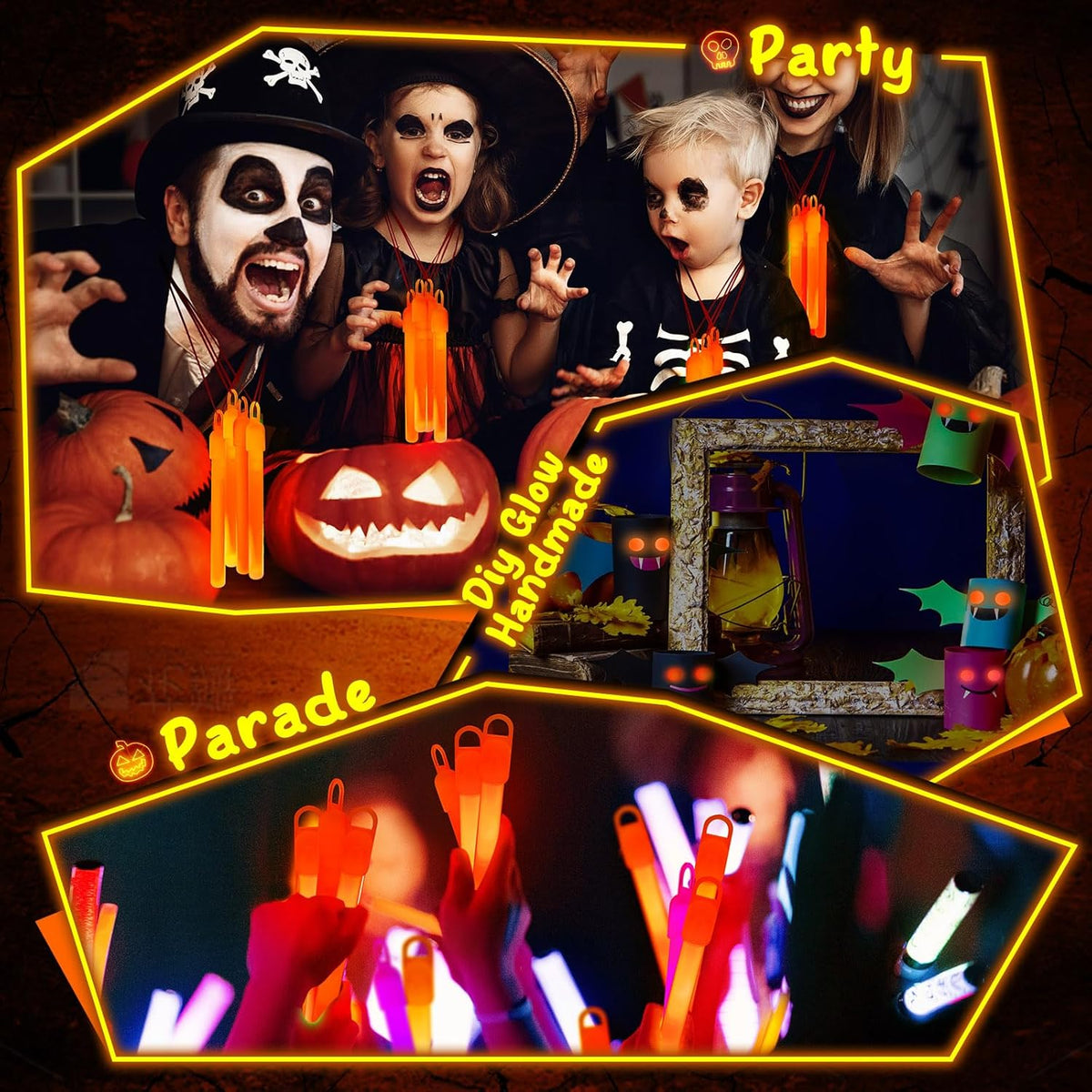 Lewtemi 4" or 6" 100 Pack Bright Glow Sticks Bulk, Glow in The Dark Party Supplies Birthday and