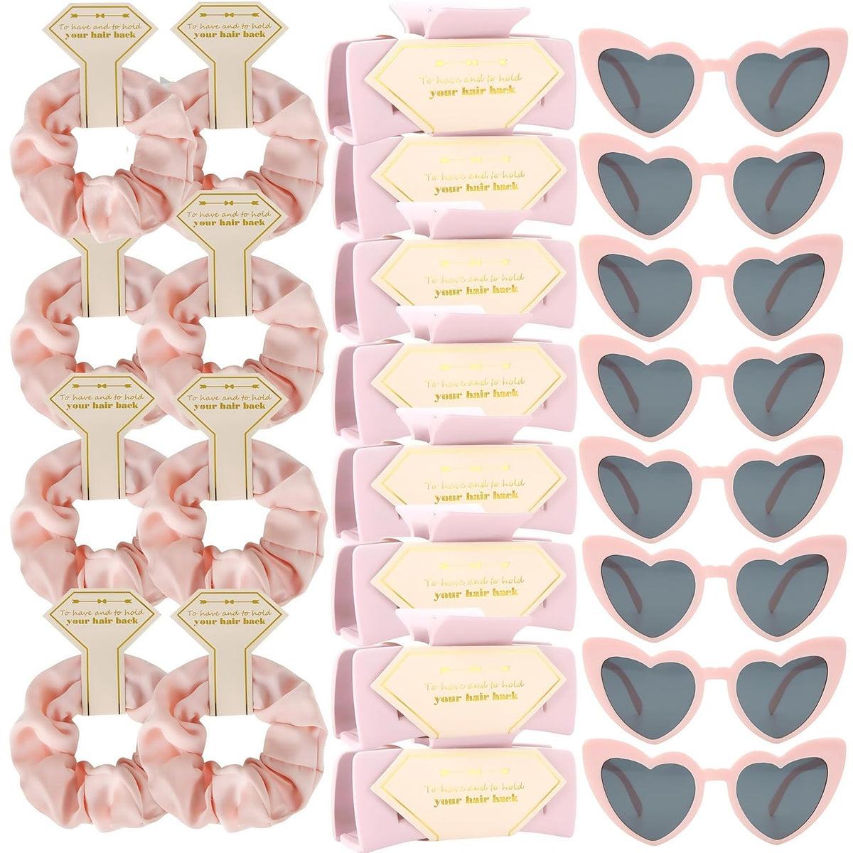 Bridesmaid Scrunchies Proposal Gifts Bachelorette Hair Claws Clips Girls heart sunglasses for