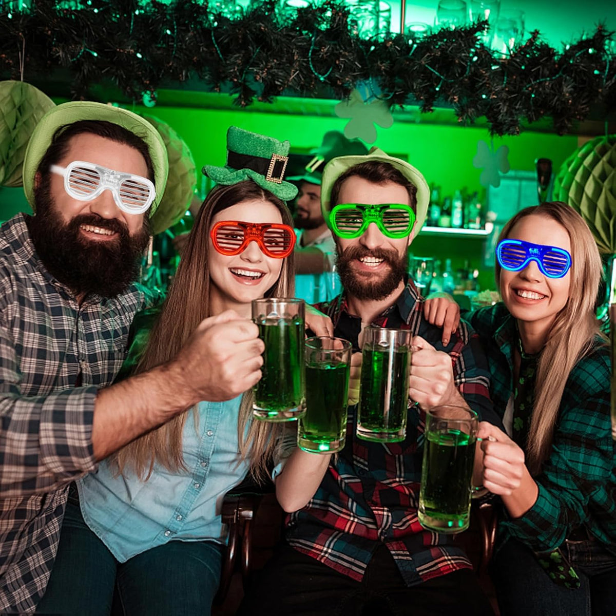 25 Packs LED Glasses 5 Neon Colors glow in the dark party supplies Favor for Kids Adult Glow sticks