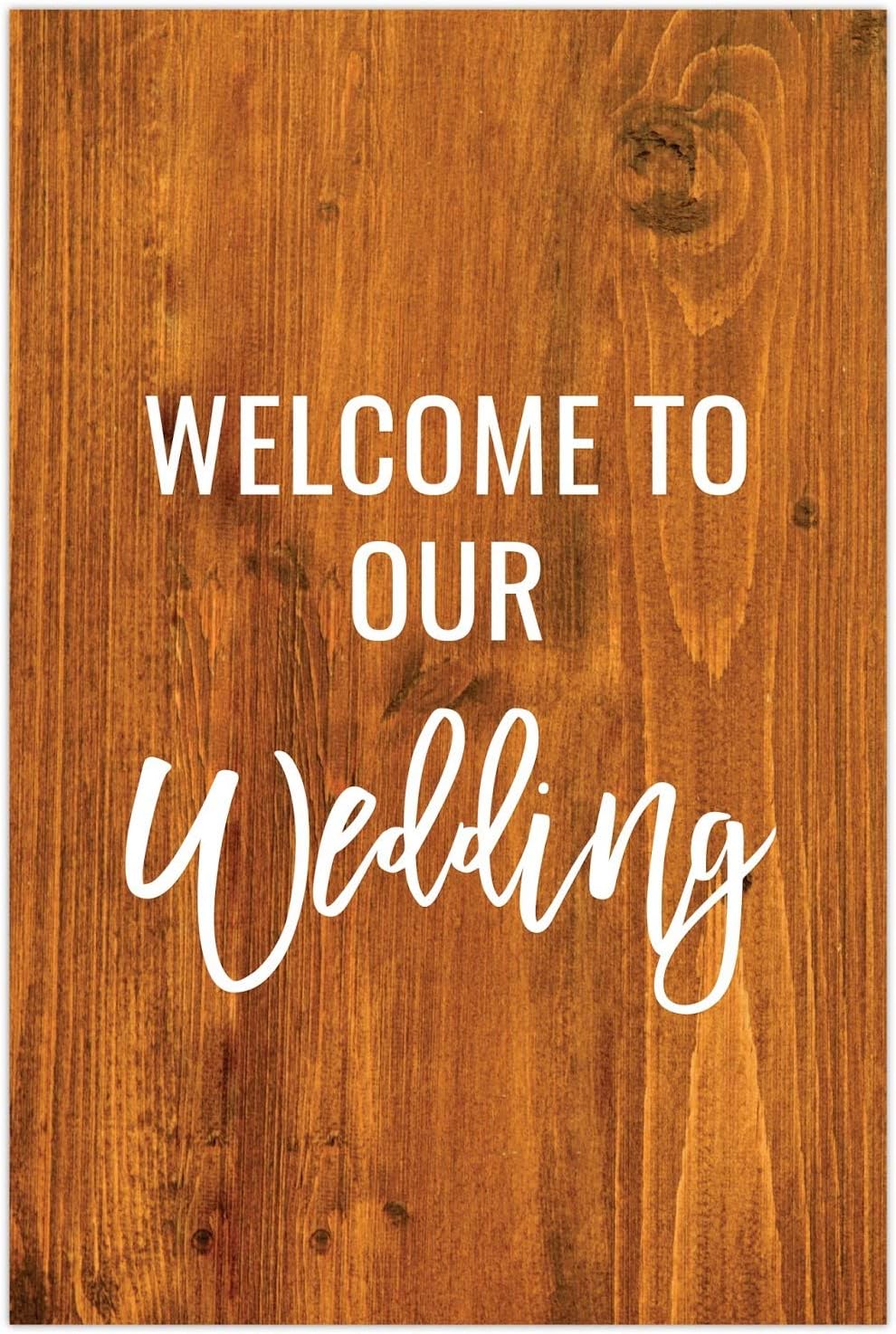 Andaz Press Extra Large Wedding Easel Board Party Sign, 12x18-inch, Rustic Barn Wood, Welcome to