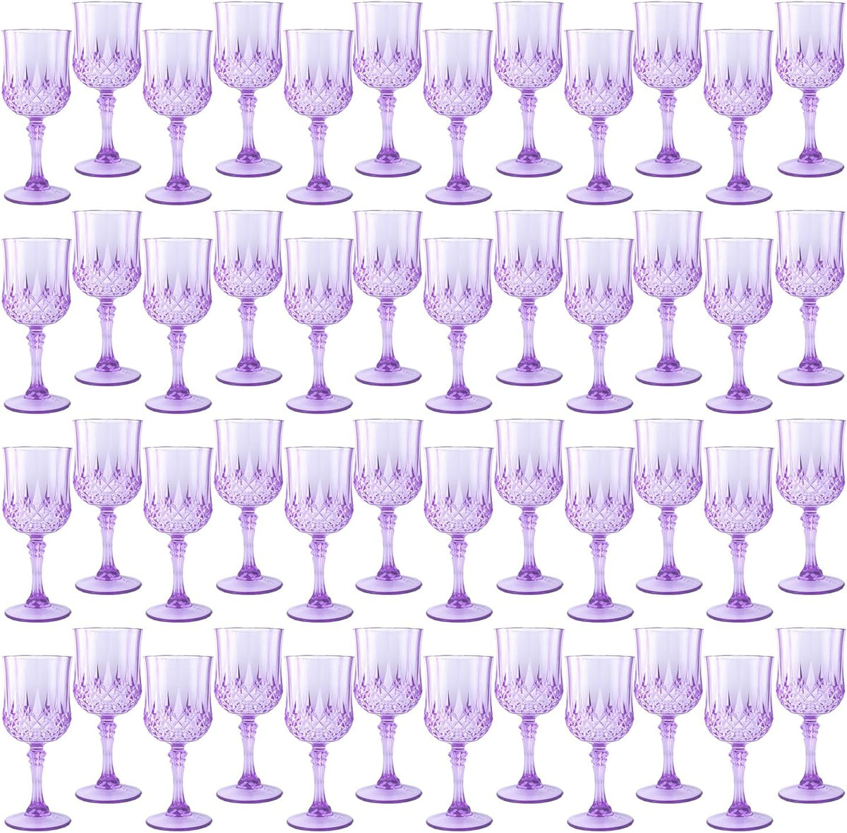 Plastic Wine Glasses，Plastic Goblets Vintage Style Cordial Drinking Glasses for Wedding Reception