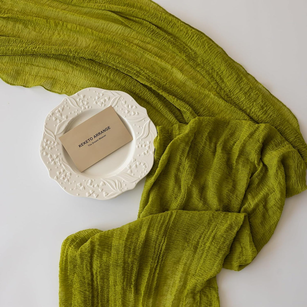 Moss Green Cheesecloth St Patricks Day Table Runner Gauze 120 Inch 10 FT Rustic Boho Cheese Cloth