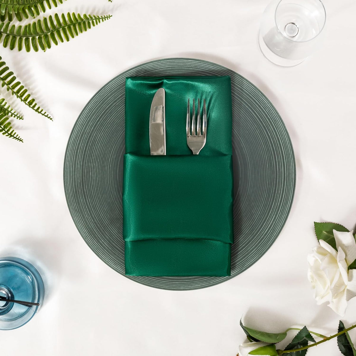 36 Pack Square Satin Dinner Napkins, 16x16 Inches Silky Soft Smooth Table Cloth Napkins for