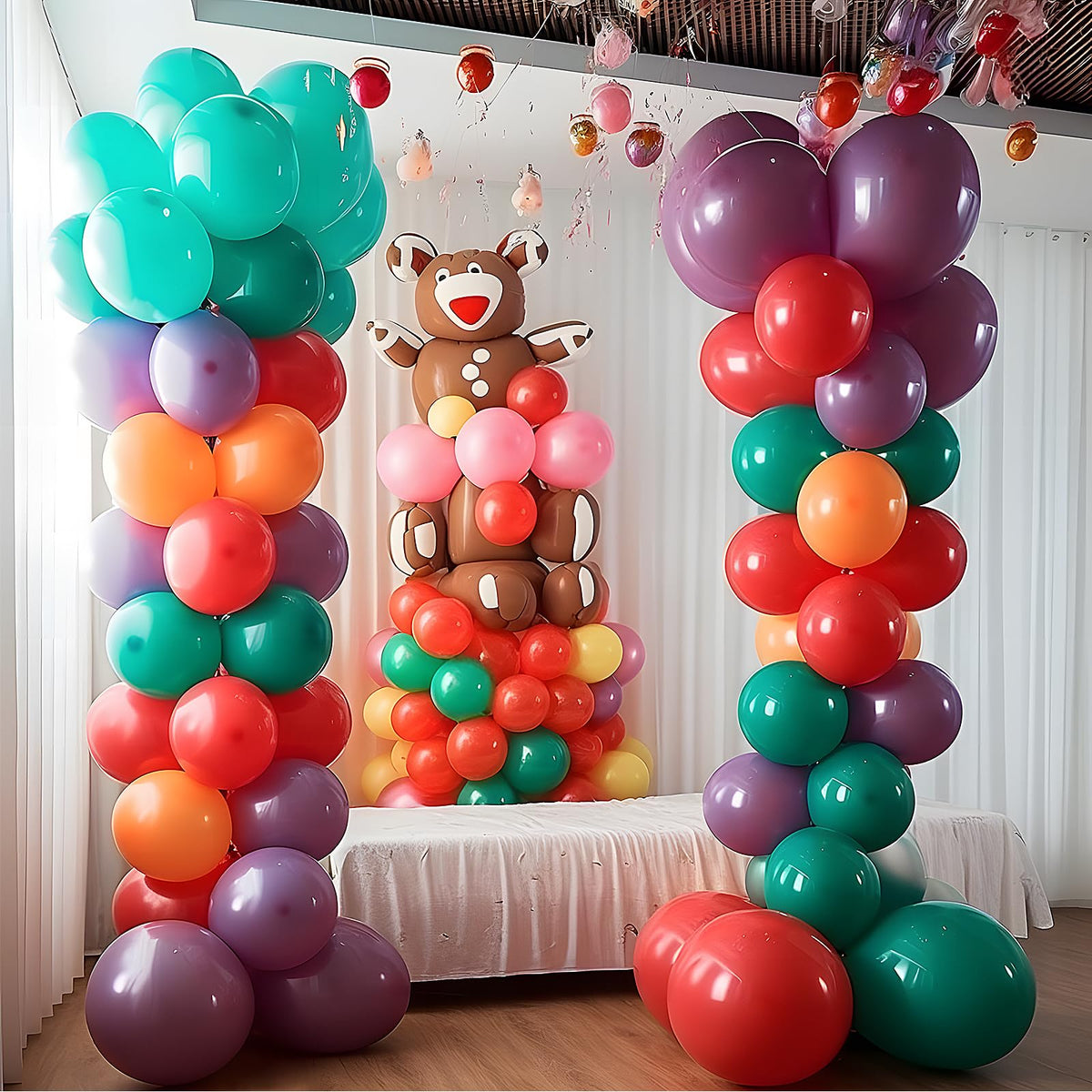 Balloon Column Stand Set of 2, 6.6ft Balloon Arch Stand Adjustable Balloon Column kit with Base