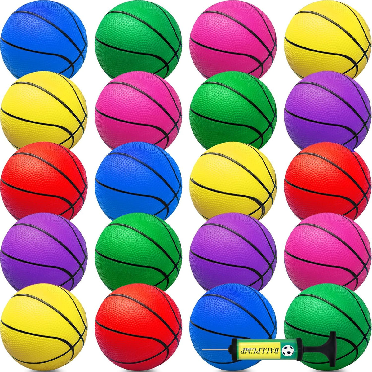 42Pcs 5" Mini Basketball Balls Bulk Small Basketball Set, PVC Small Basketball for Over The Door