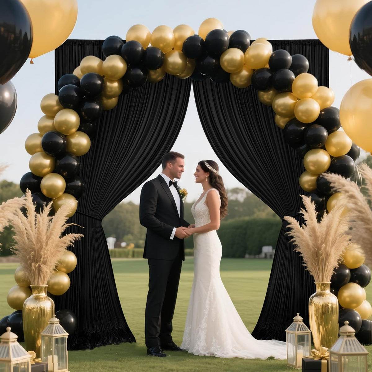 40x10ft Backdrop Curtains for Parties, 8 Panels 5x10ft Curtains Photography Drapes Rod Pocket