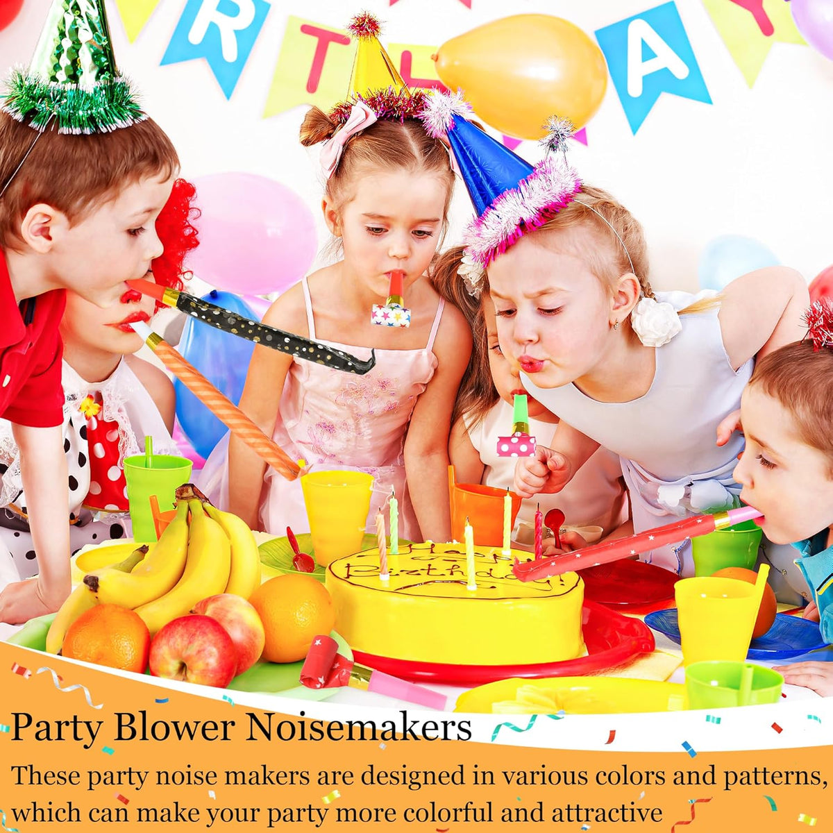 12 Pcs Party Blower Colorful Blowouts Noisemakers Birthday Blowouts Whistles for Party