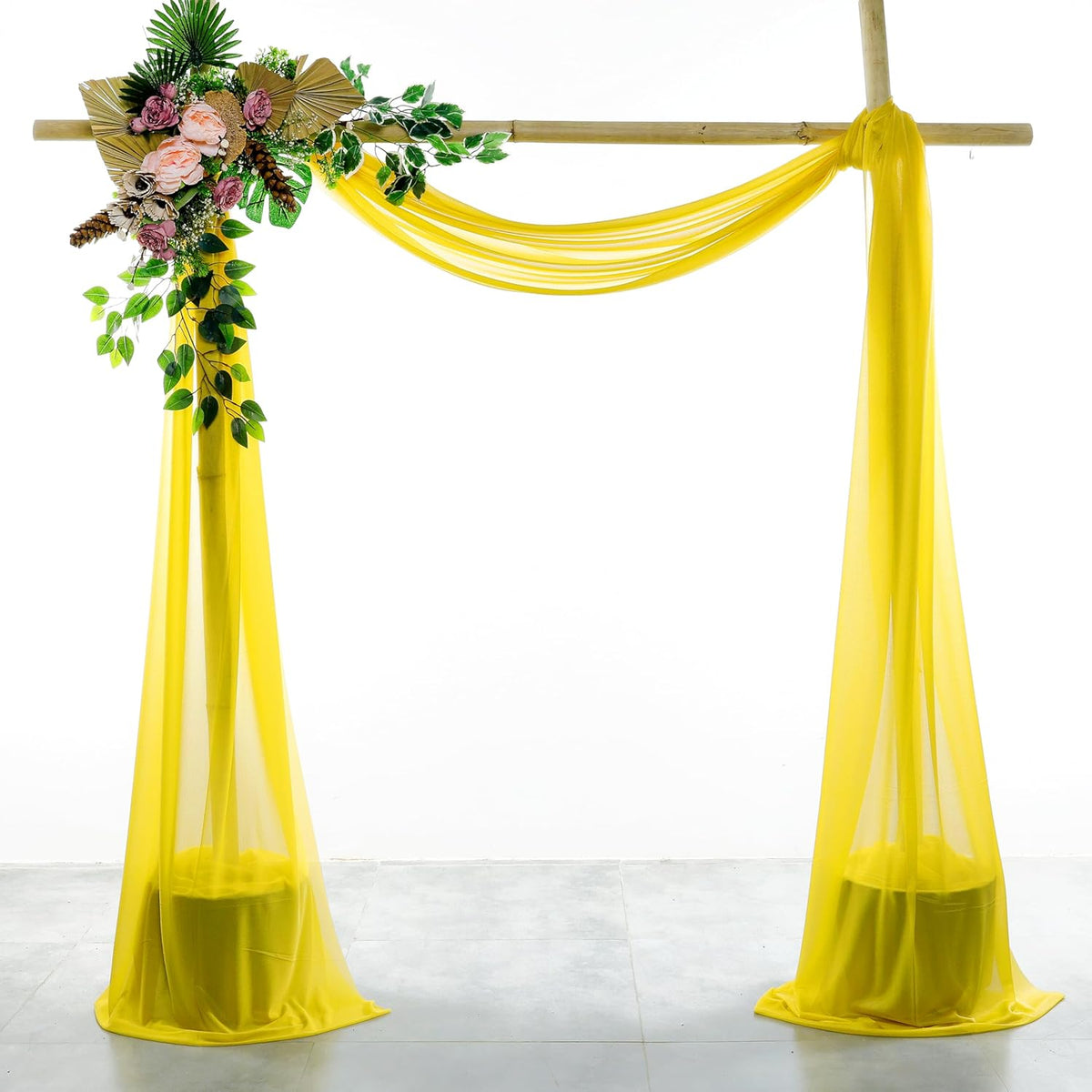VDS Pack of 1 Panel (30 Inch X 30 Feet) Wedding Arch Draping Fabric Sheer Chiffon Fabric Drapery