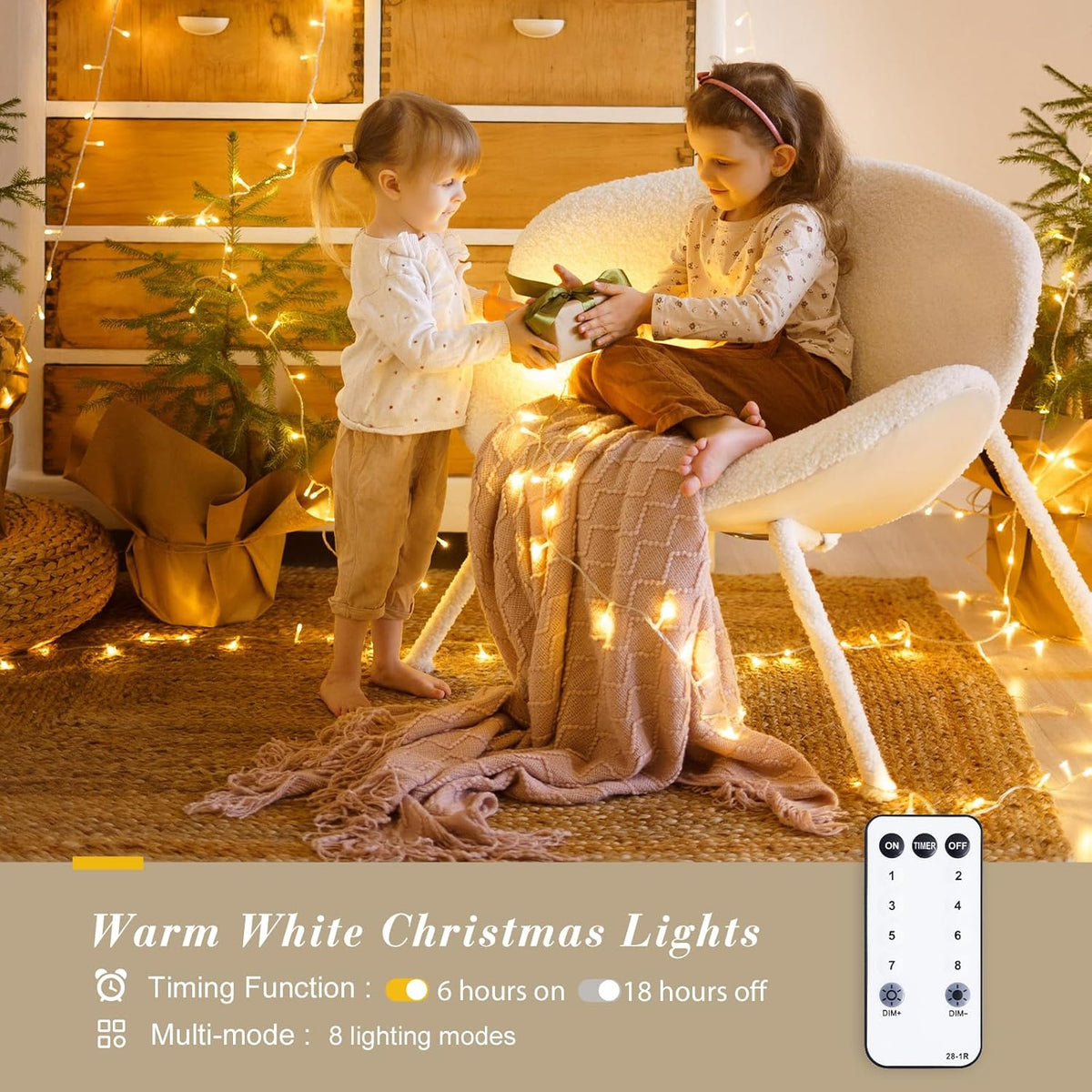 JMEXSUSS 230ft 720 LED Warm White Christmas String Lights Outdoor, Plug-in Outdoor String Lights