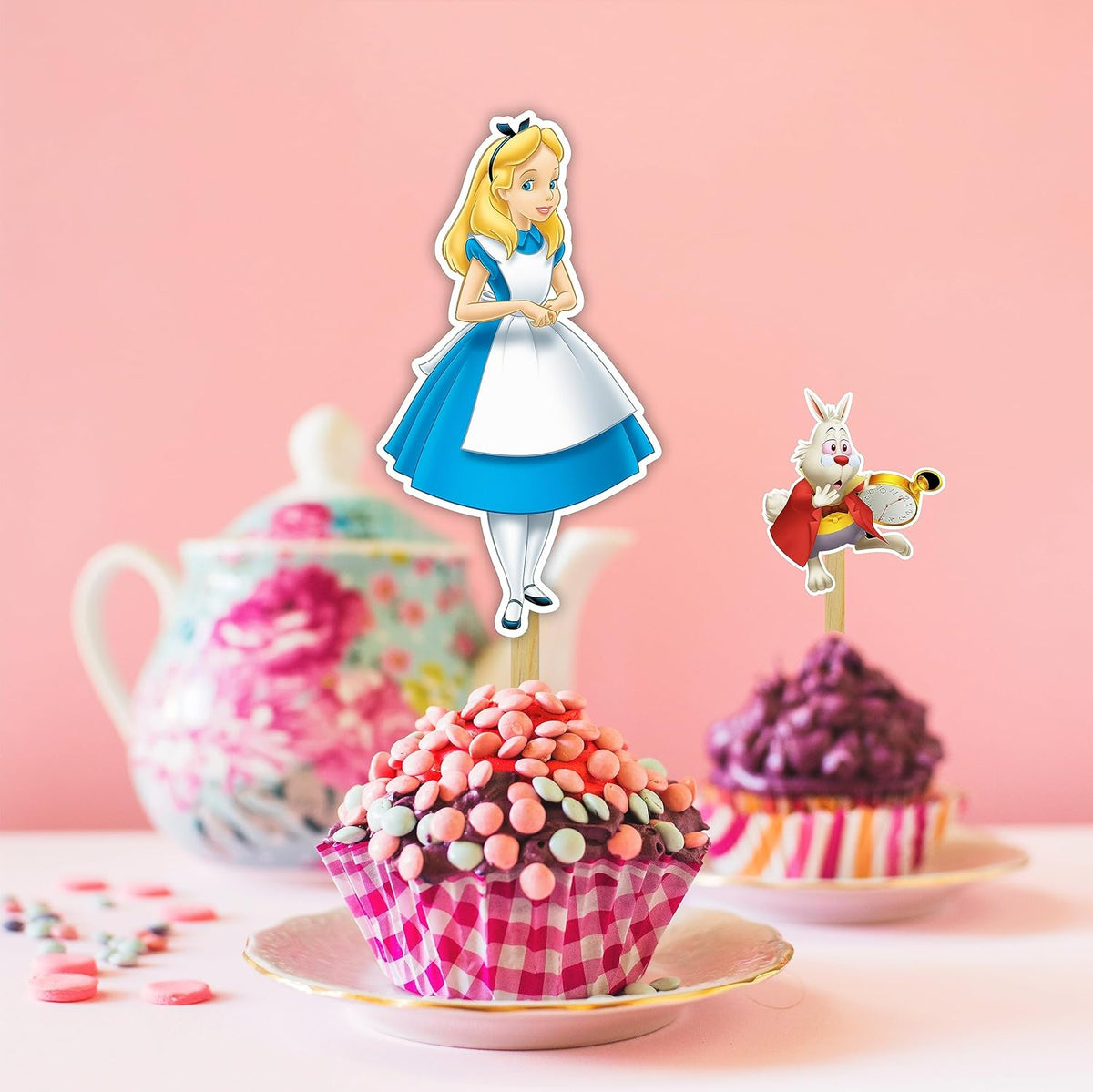 "Alice in Wondrland Cupcake Topper – Whimsical Birthday Party Decorations for Adults – Tea Party