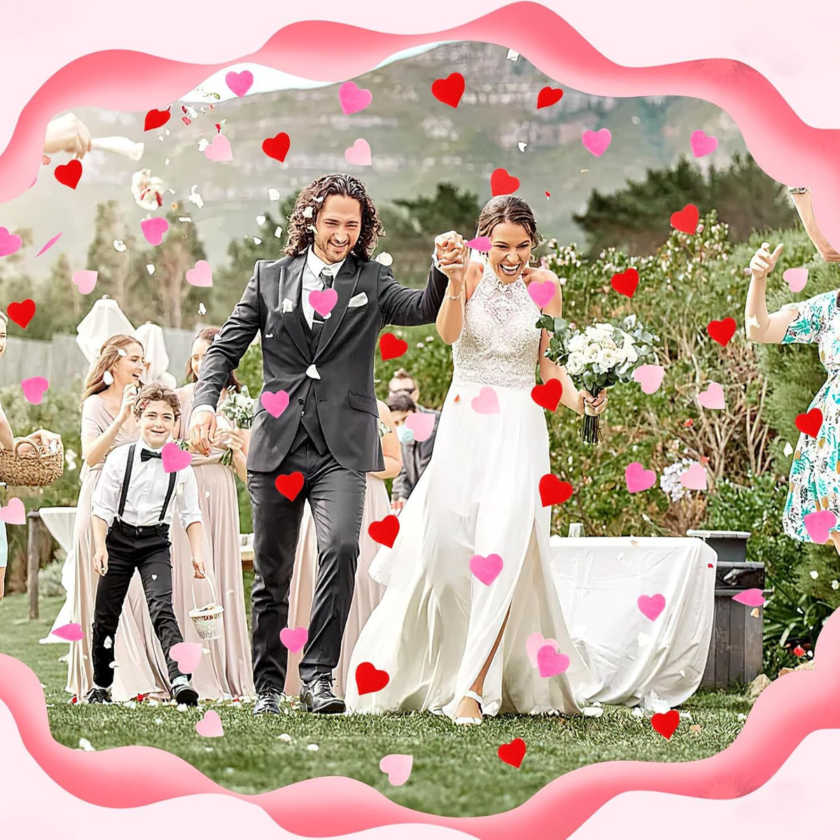 MARFOREVER Valentine's Day Heart Paper Confetti, Red Heart Tissue Decorations Valentine Party