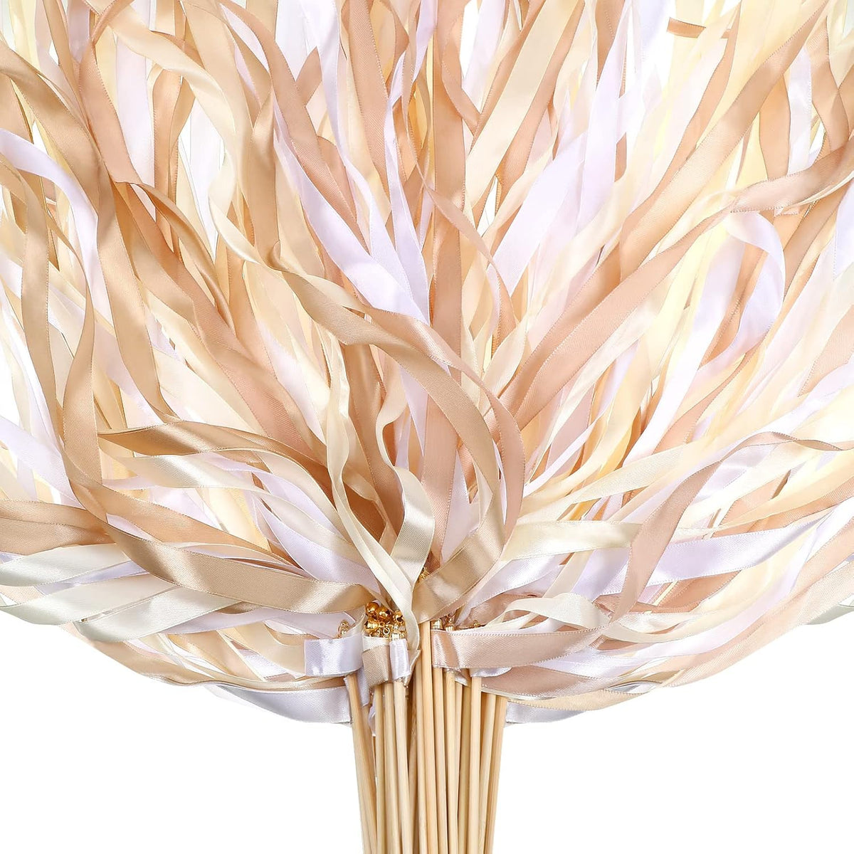Boao 40 Pieces Mixed Color Ribbon Sticks with Bell, Ribbon Sticks for Stick Party, Streamers for
