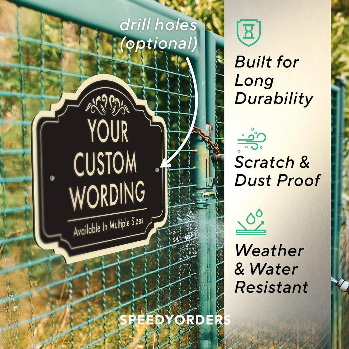 Custom Black Charcoal 36x24-inch Aluminum Outdoor Signs, Personalized Driveway, Waterproof Made in