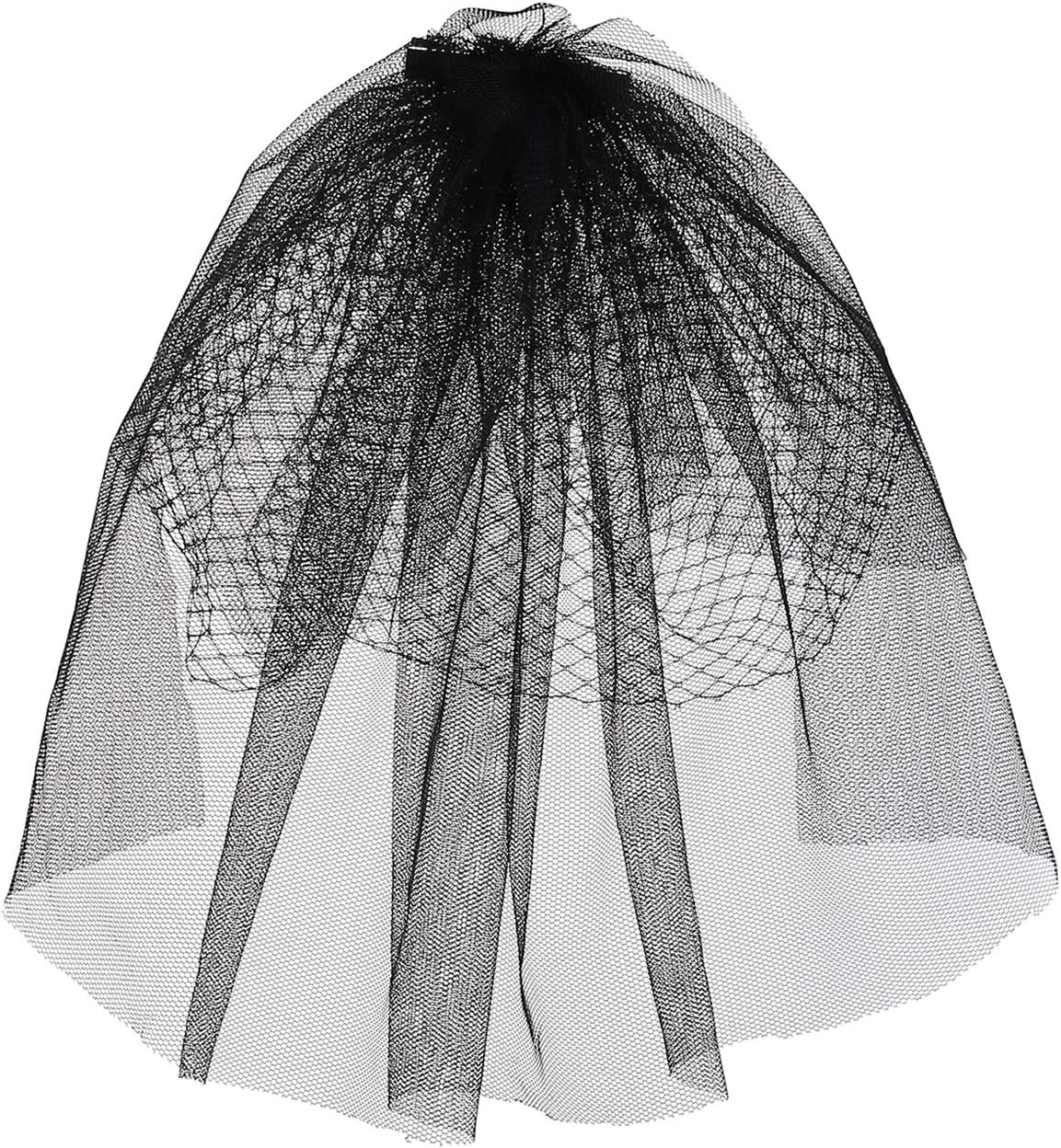 Ayliss Women Mesh Veils Black Bridal Birdcage Short Wedding Face Veil with Clip Tulle Gothic Bride