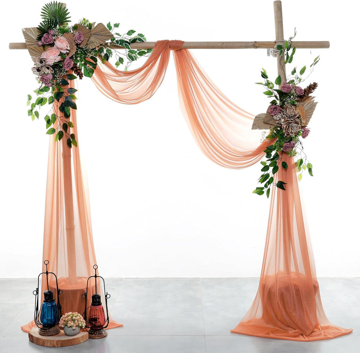 VDS Pack of 1 Panel (30 Inch X 40 Feet) Wedding Arch Draping Fabric Sheer Chiffon Fabric Drapery