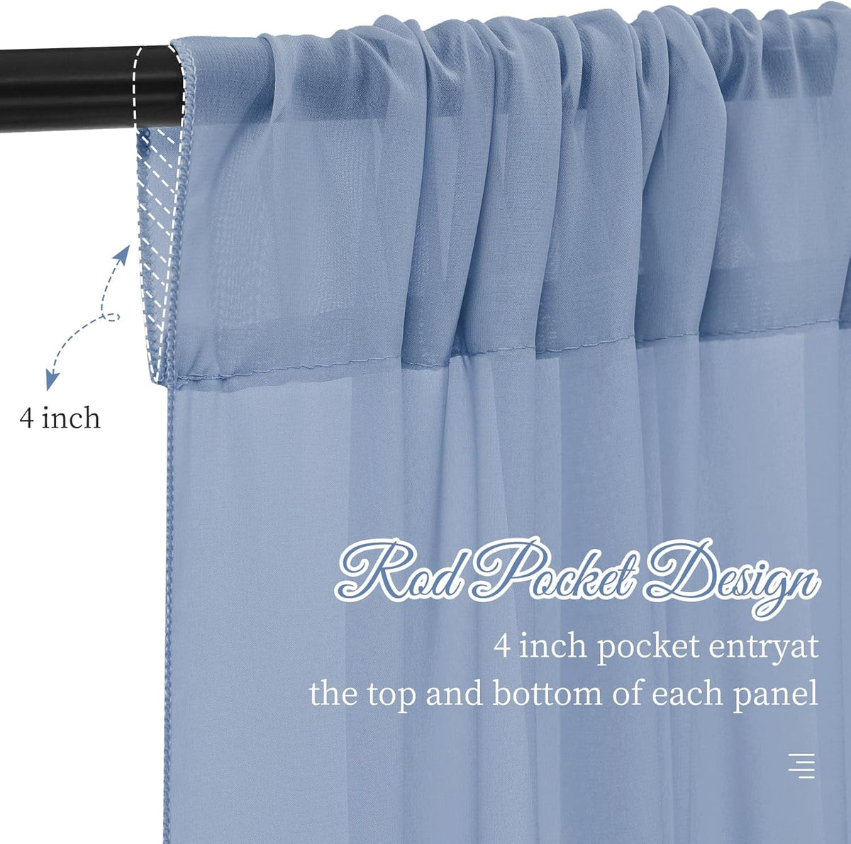 6 Panels Dusty Blue Wedding Ceiling Drapes 5ftx20ft Ceiling Drapes Chiffon Fabric Arch Draping