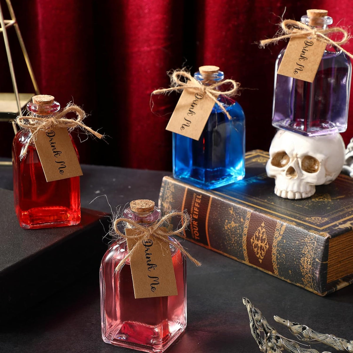 Baderke 18 Pcs 4oz Glass Potion Bottles Favor Jars with Cork Lid Twine Tags Glass Bottles Tiny