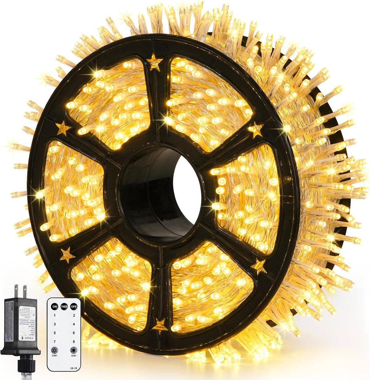 JMEXSUSS 1200 LED Warm White Christmas String Light Outdoor Indoor,Christmas Tree Lights Clear