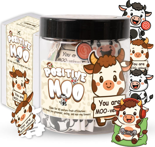 60 Positive Cow Gifts For Women Cow Lovers - Daily Affirmation Cards For Men Coworkers, Cute Friend