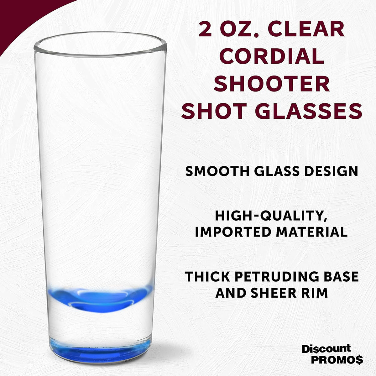 DISCOUNT PROMOS Cordial Shooter Shot Glasses 2 oz. Set of 10, Bulk Pack - Great for Birthdays