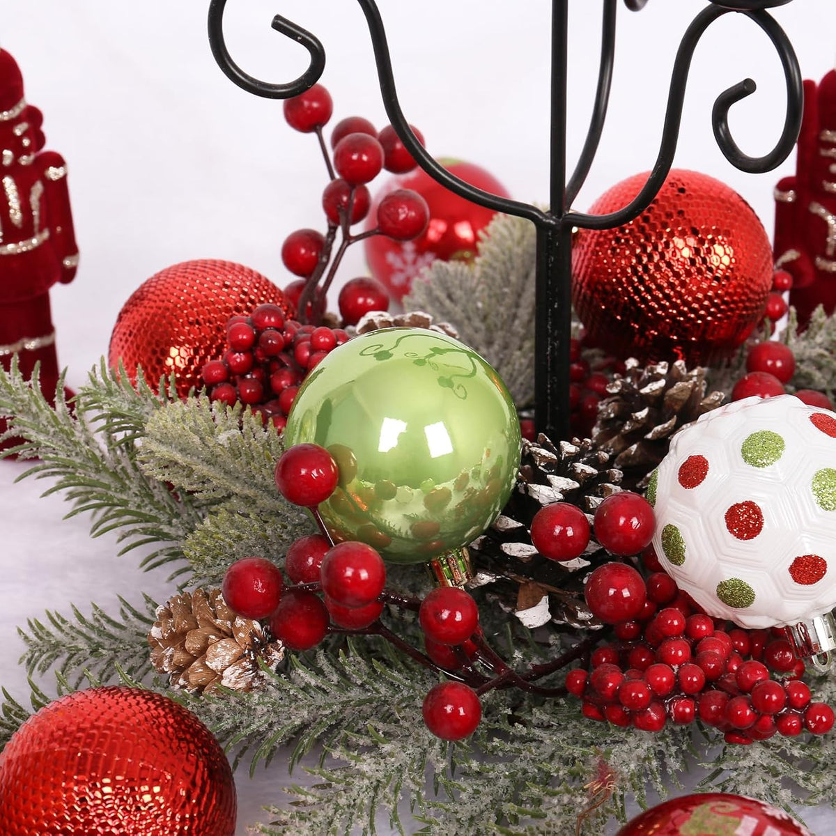RoseCraft 30PCS Christmas Ornaments Set, 60MM/2.36" Red Green White Christmas Balls, Shatterproof