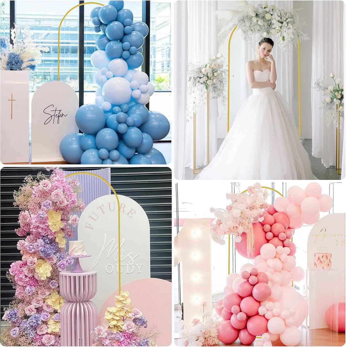 Putros Metal Arch Stand 6FT Gold Wedding Balloon Arched Backdrop Stand Square Arch Frame for