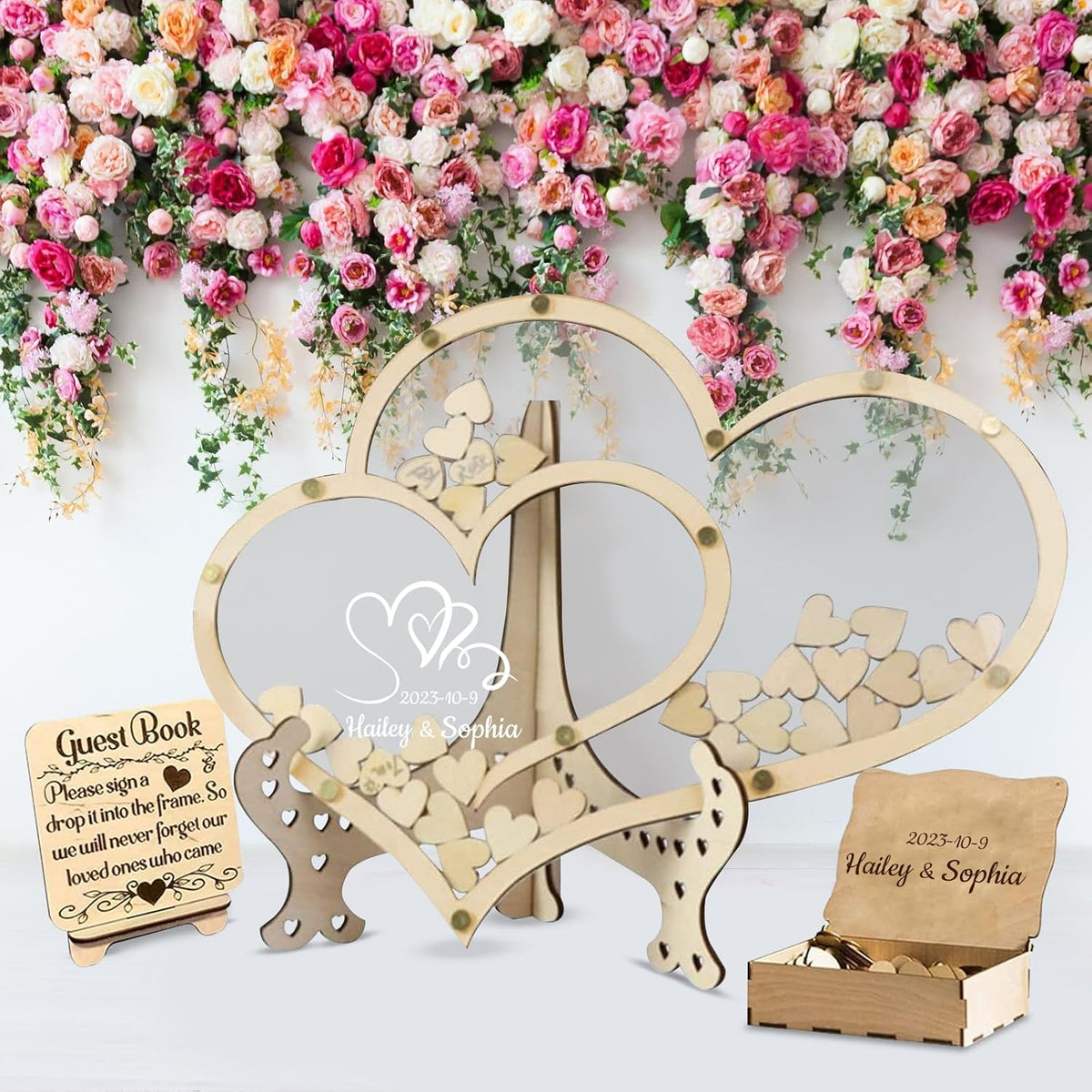 Personalized Wedding Guest Book Alternative Custom Name & Date Guestbook Sign Customized Guest Book