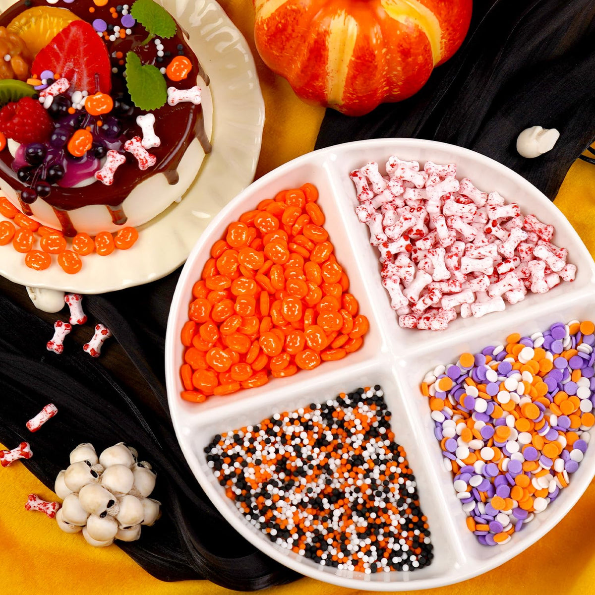 Dazzjoy Halloween Sprinkles, 150g/5.29oz, Edible Halloween Sprinkles for Cake Decorating, Edible