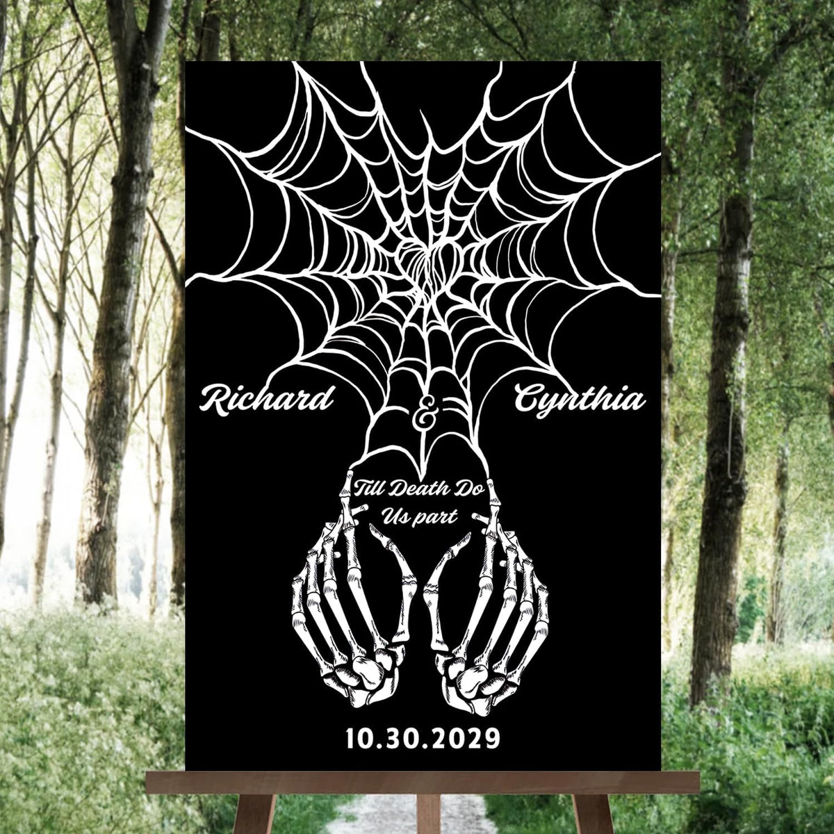 Halloween Wedding Welcome Sign, Gothic Welcome Sign Black Burgundy Wedding Sign, Wedding Sign