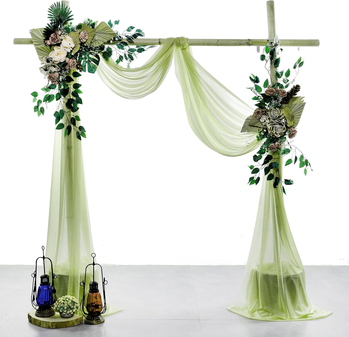VDS Pack of 1 Panel (30 Inch X 100 Feet) Wedding Arch Draping Fabric Sheer Chiffon Fabric Drapery